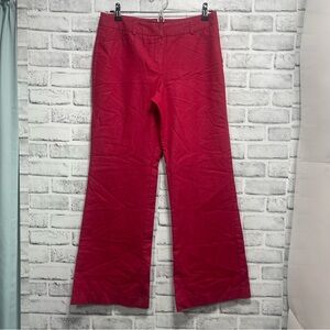 Larry Levin Red Mid-Rise Wide Leg Pants 8